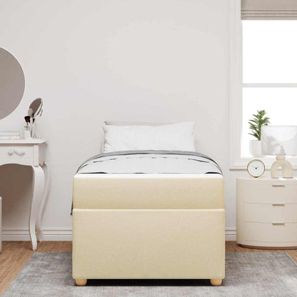 Struttura del letto con materasso Crema 90 x 190 cm Tessuto