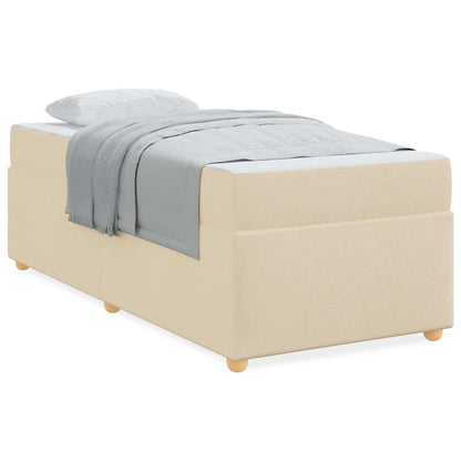 Struttura del letto con materasso Crema 90 x 190 cm Tessuto