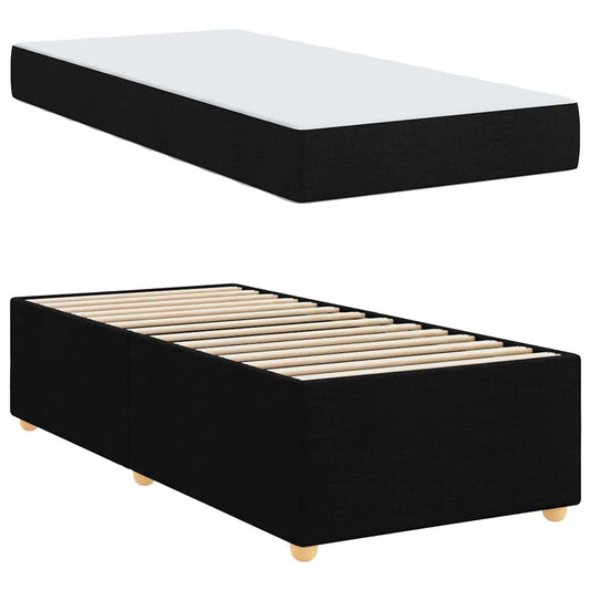 Struttura del letto con materasso Nero 100 x 200 cm Tessuto