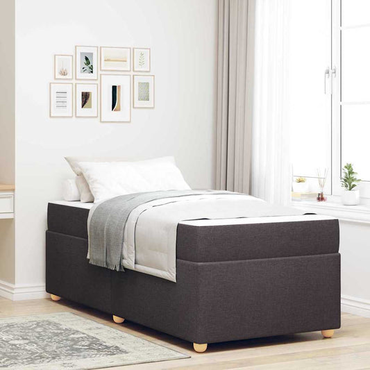 Struttura del letto Marrone scuro 100 x 200 cm Tessuto