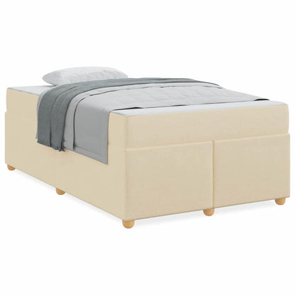 Struttura del letto con materasso Crema 120 x 190 cm Tessuto