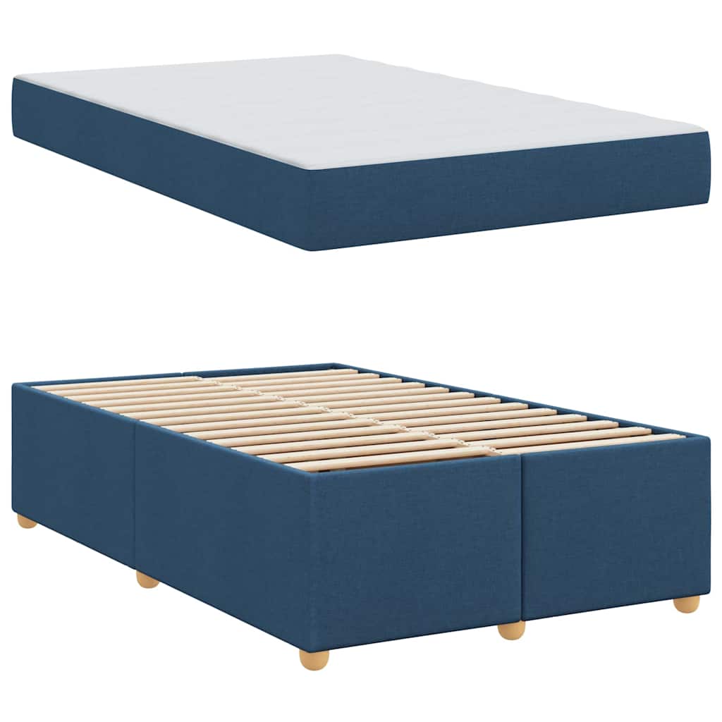 Struttura del letto con materasso Blu 120 x 190 cm Tessuto