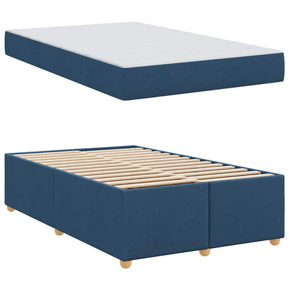 Struttura del letto con materasso Blu 120 x 190 cm Tessuto