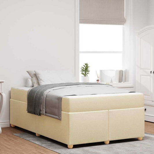 Struttura del letto con materasso Crema 120 x 200 cm Tessuto