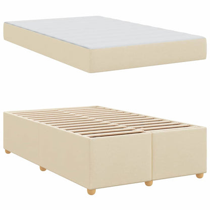 Struttura del letto con materasso Crema 120 x 200 cm Tessuto