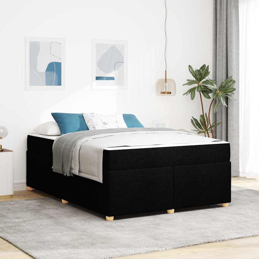 Struttura del letto con materasso Nero 140 x 200 cm Tessuto