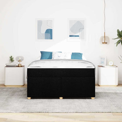 Struttura del letto con materasso Nero 140 x 200 cm Tessuto