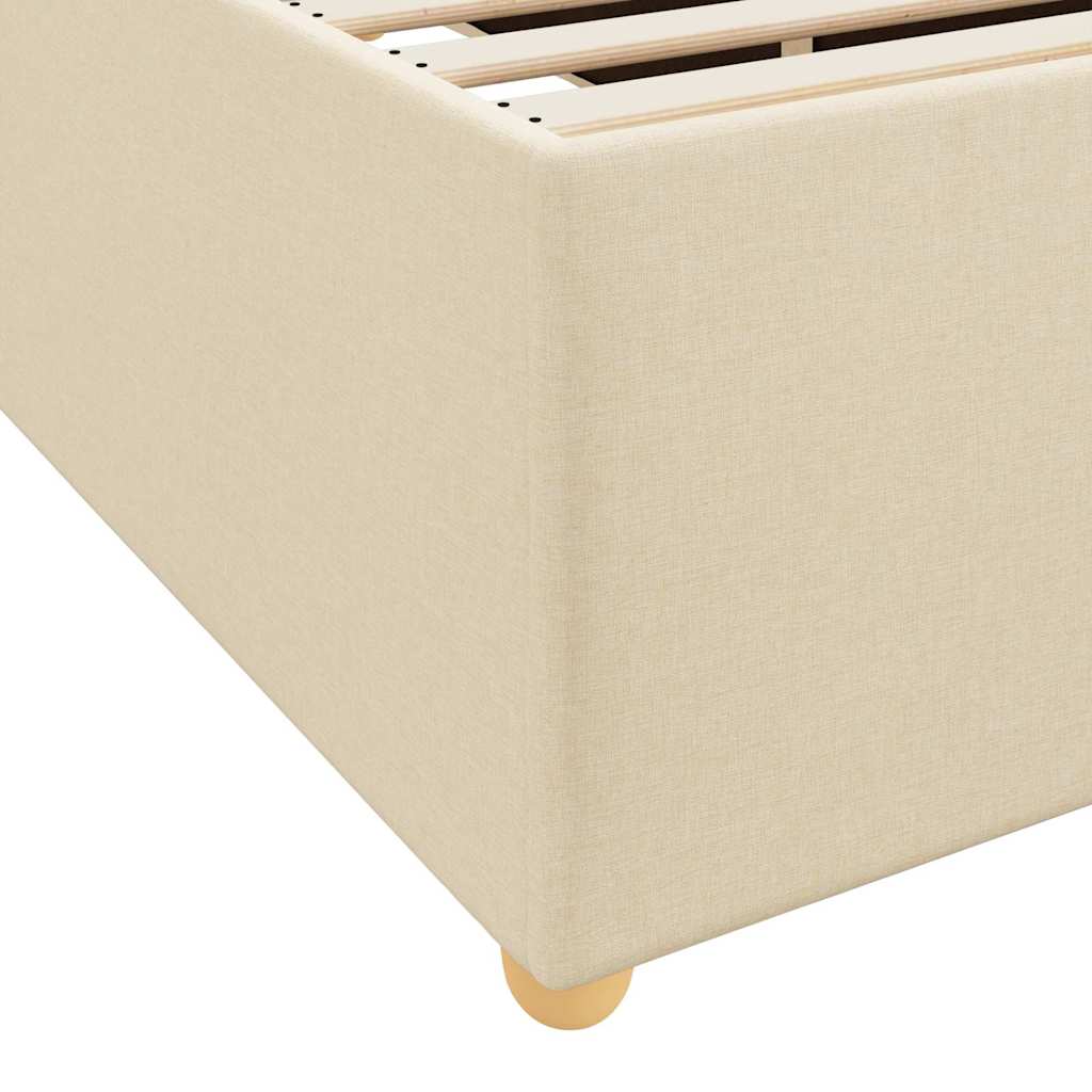 Struttura del letto con materasso Crema 140 x 200 cm Tessuto