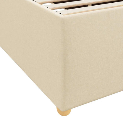 Struttura del letto con materasso Crema 140 x 200 cm Tessuto