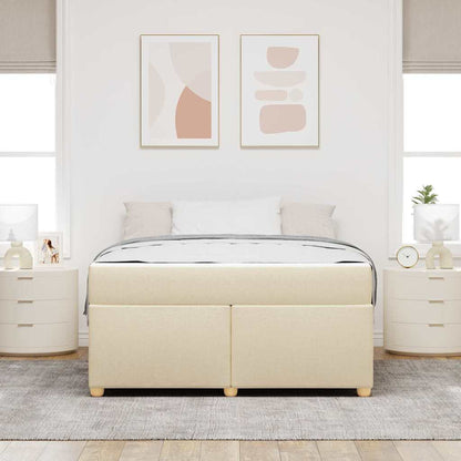 Struttura del letto con materasso Crema 140 x 200 cm Tessuto