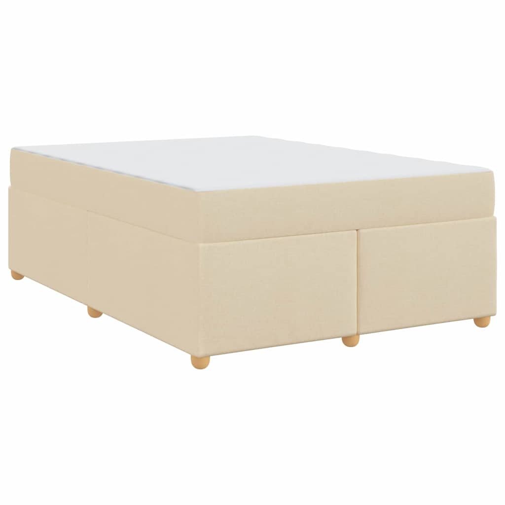 Struttura del letto con materasso Crema 140 x 200 cm Tessuto