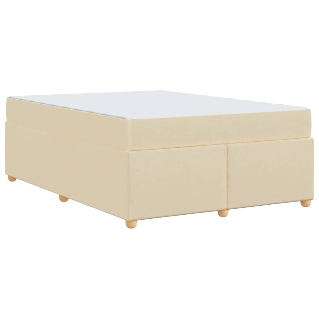 Struttura del letto con materasso Crema 140 x 200 cm Tessuto