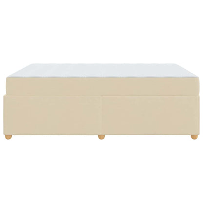 Struttura del letto con materasso Crema 140 x 200 cm Tessuto