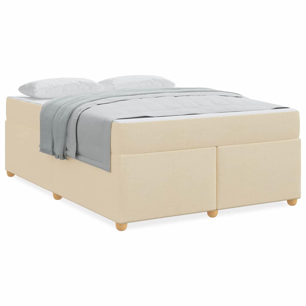 Struttura del letto con materasso Crema 140 x 200 cm Tessuto