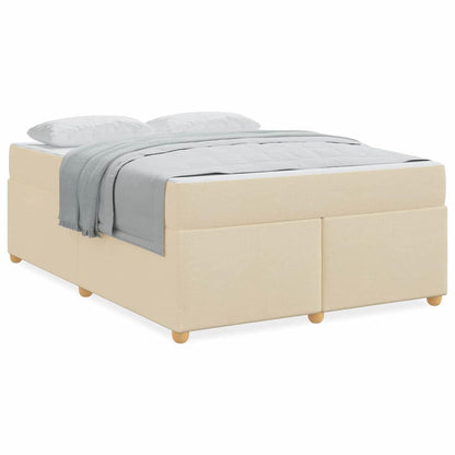 Struttura del letto con materasso Crema 140 x 200 cm Tessuto