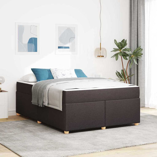 Struttura del letto Marrone scuro 160 x 200 cm Tessuto