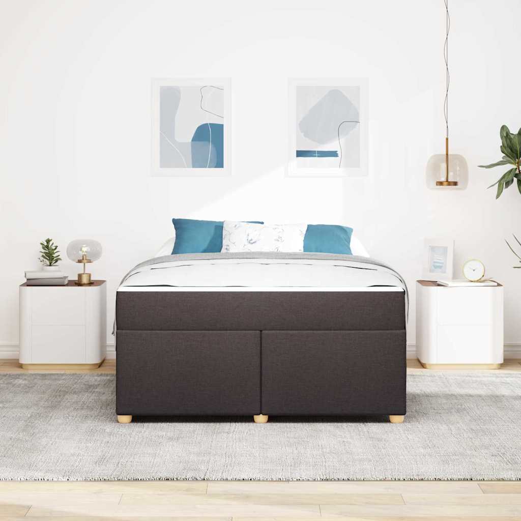 Struttura del letto Marrone scuro 160 x 200 cm Tessuto