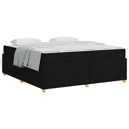Struttura del letto con materasso Nero 180 x 200 cm Tessuto