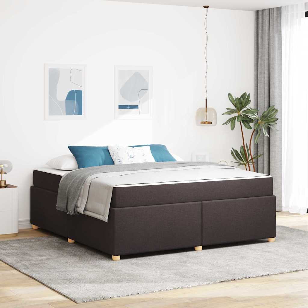 Struttura del letto Marrone scuro 180 x 200 cm Tessuto