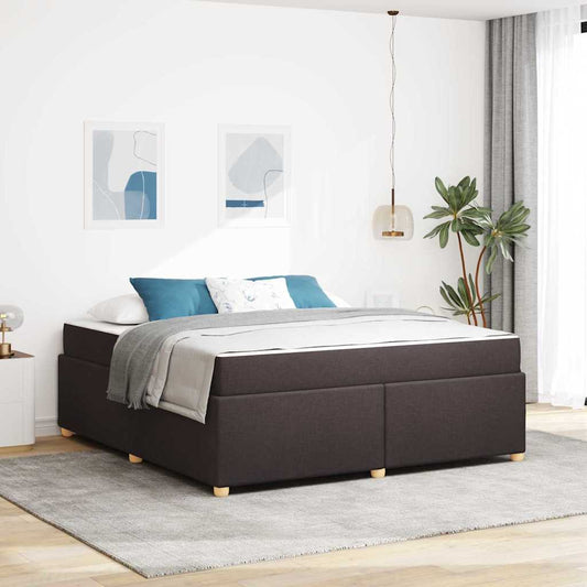 Struttura del letto Marrone scuro 180 x 200 cm Tessuto