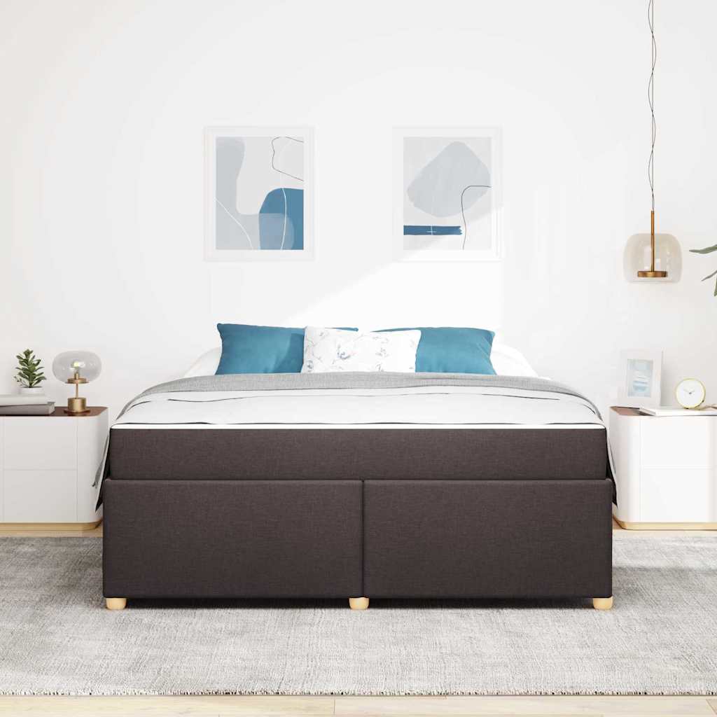 Struttura del letto Marrone scuro 180 x 200 cm Tessuto