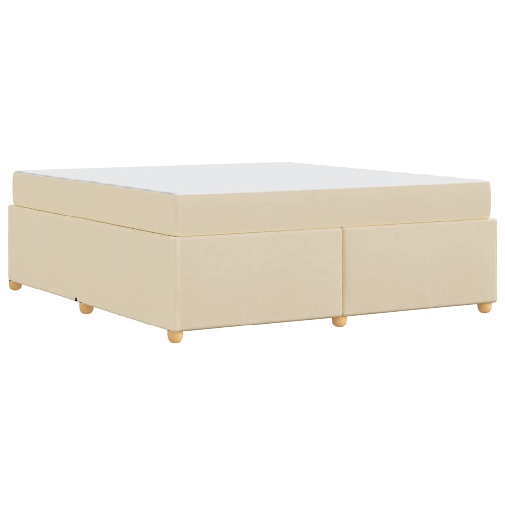 Struttura del letto con materasso Crema 180 x 200 cm Tessuto