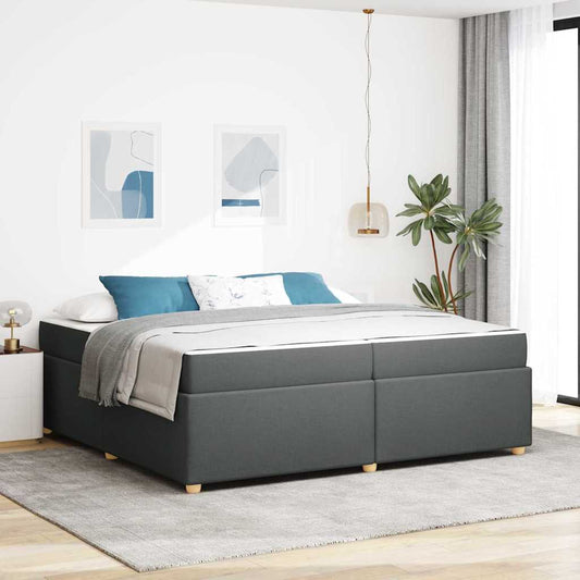 Struttura del letto Grigio scuro 200 x 200 cm Tessuto