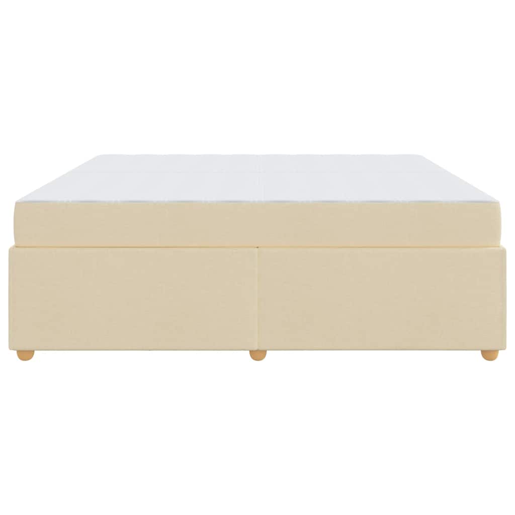 Struttura del letto con materasso Crema 200 x 200 cm Tessuto - homemem39