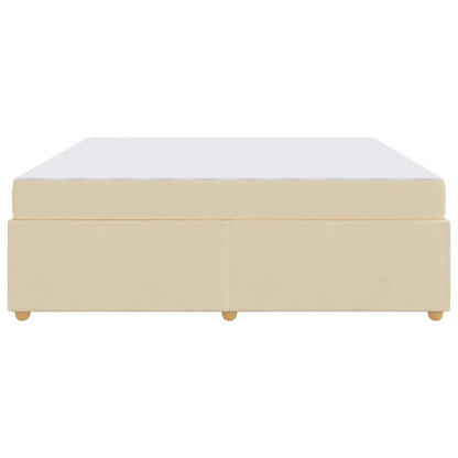 Struttura del letto con materasso Crema 200 x 200 cm Tessuto - homemem39