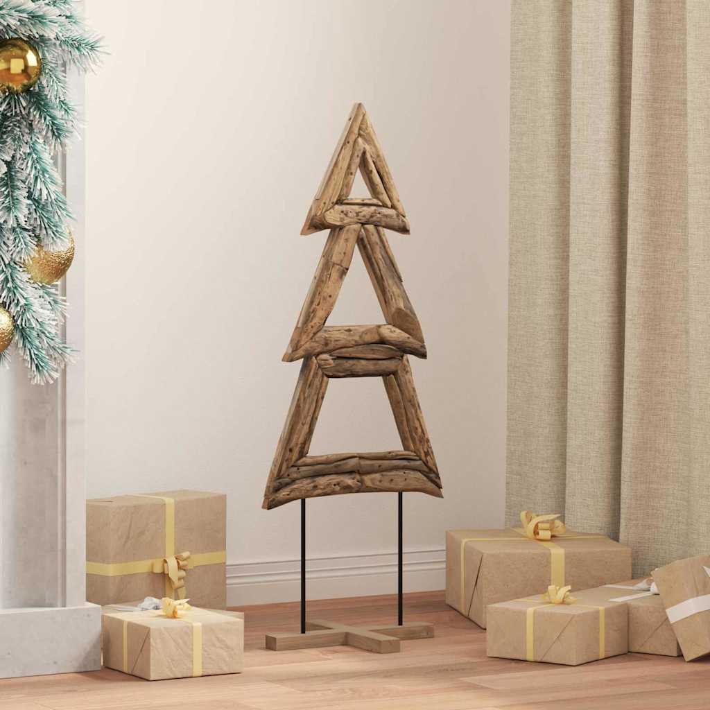 Albero di Natale Marrone 90 cm Legno massello di teak