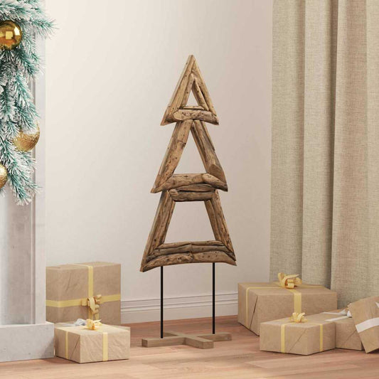 Albero di Natale Marrone 90 cm Legno massello di teak