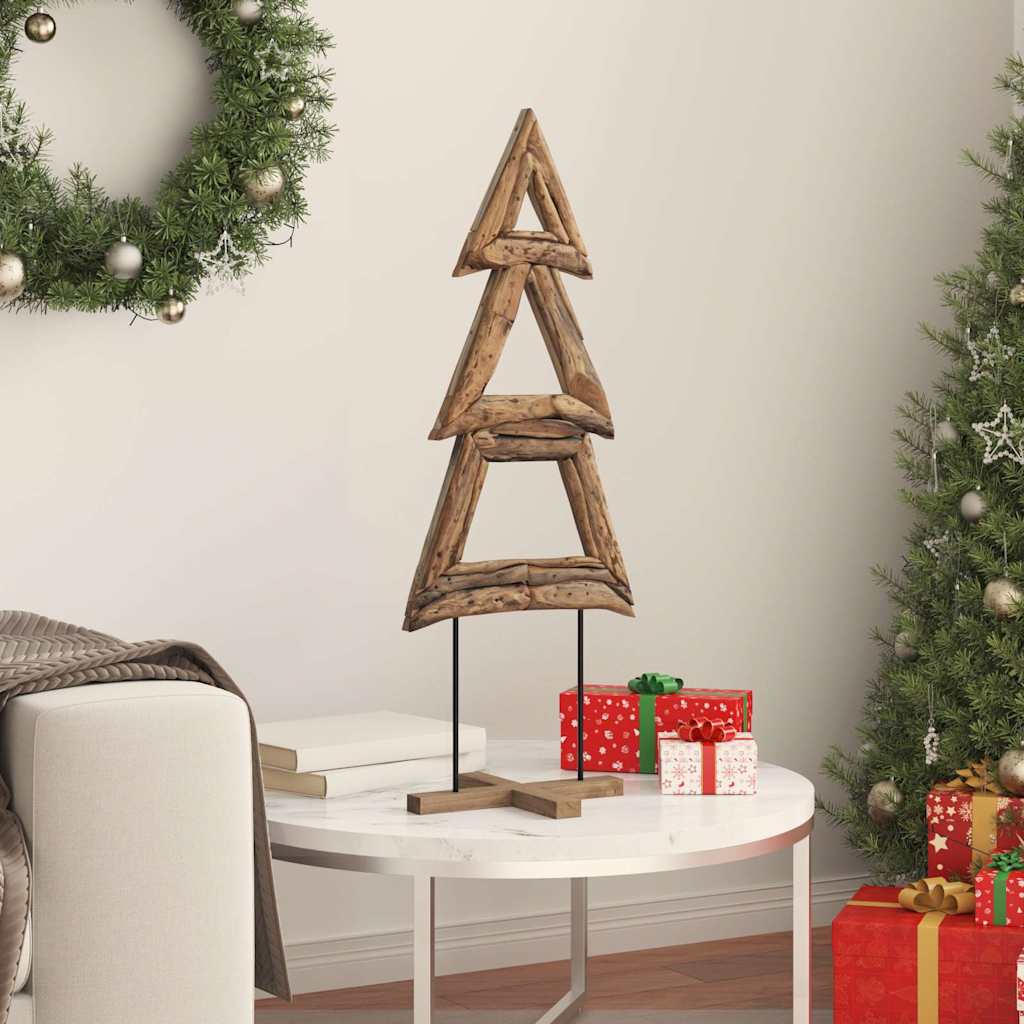 Albero di Natale Marrone 90 cm Legno massello di teak