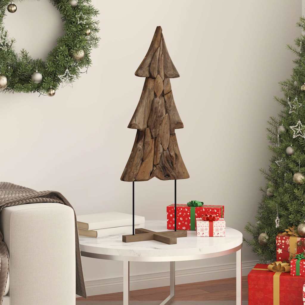 Albero di Natale Marrone 90 cm Legno massello di teak