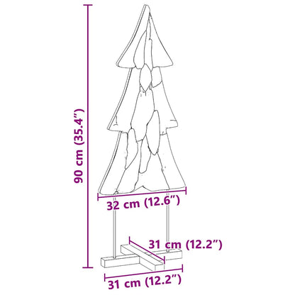 Albero di Natale Marrone 90 cm Legno massello di teak