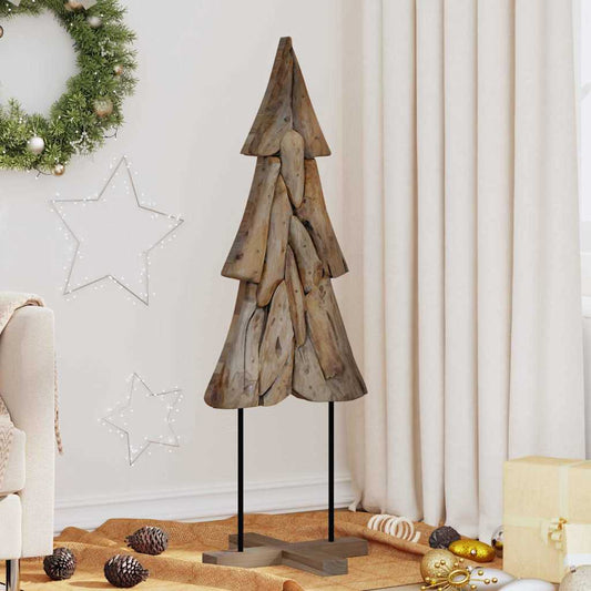 Albero di Natale Marrone 120 cm Legno massello di teak
