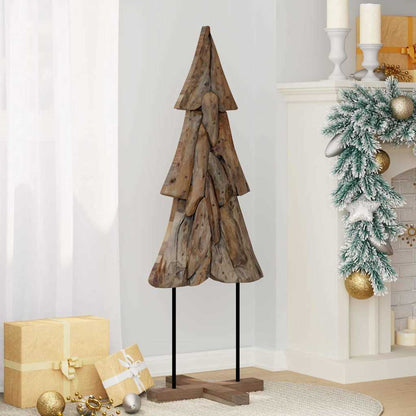 Albero di Natale Marrone 120 cm Legno massello di teak