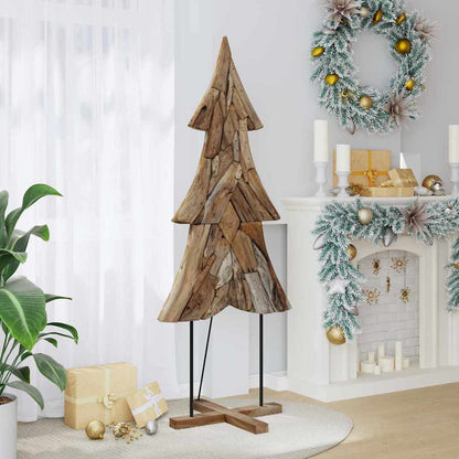Albero di Natale Marrone 180 cm Legno massello di teak