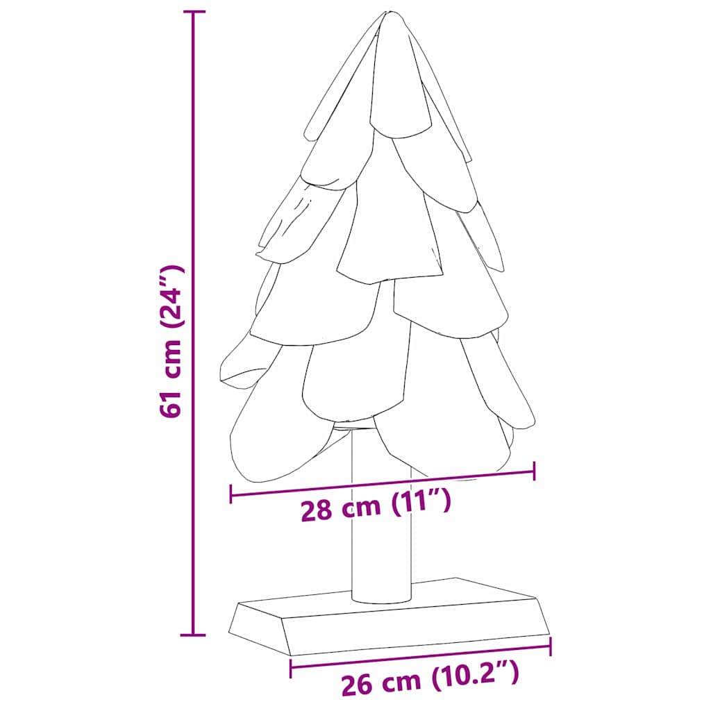 Albero di Natale Marrone 61 cm Legno massello di teak