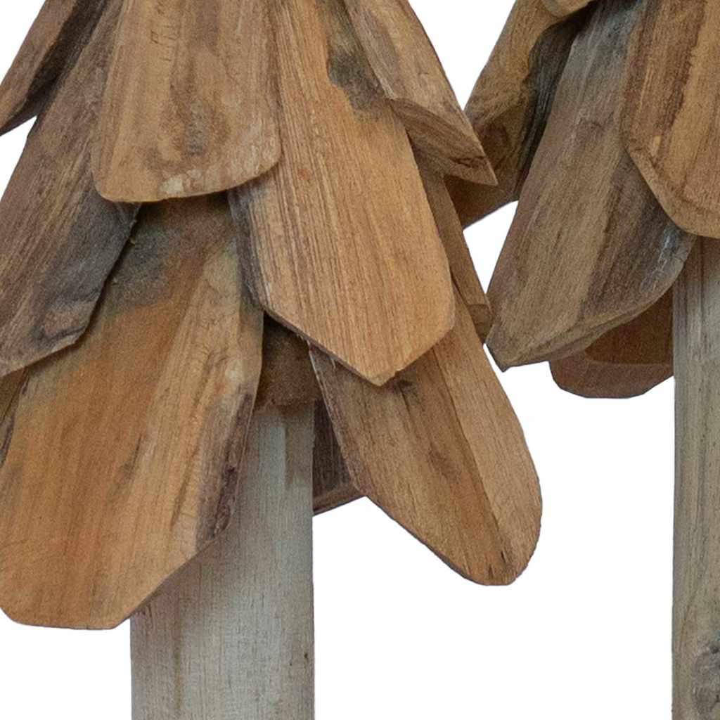 Albero di Natale 3 pcs Marrone Legno massello di teak
