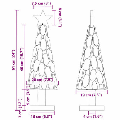 Albero di Natale Marrone 60 cm Legno massello di teak