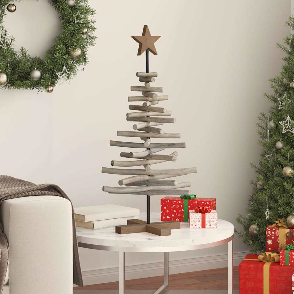 Albero di Natale Marrone 90 cm Legno massello di teak