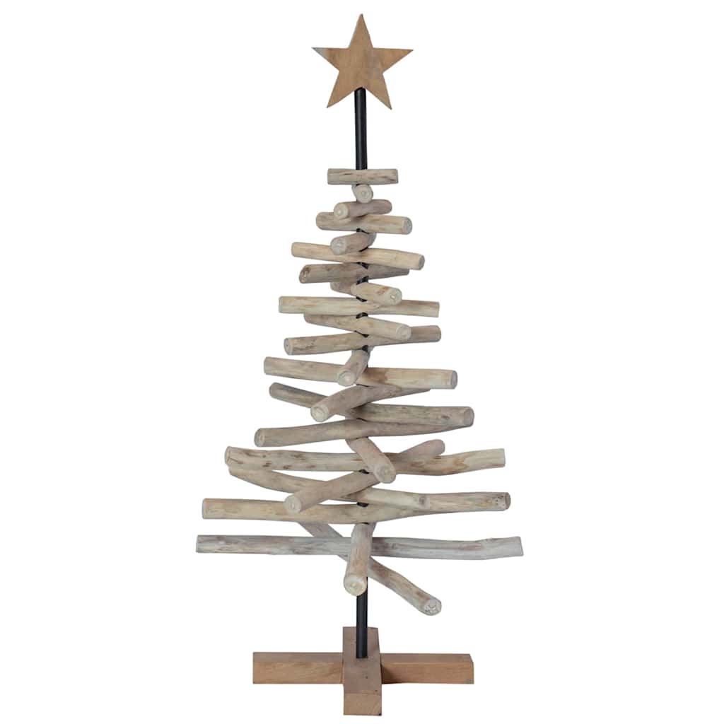 Albero di Natale Marrone 90 cm Legno massello di teak