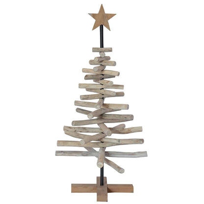 Albero di Natale Marrone 90 cm Legno massello di teak