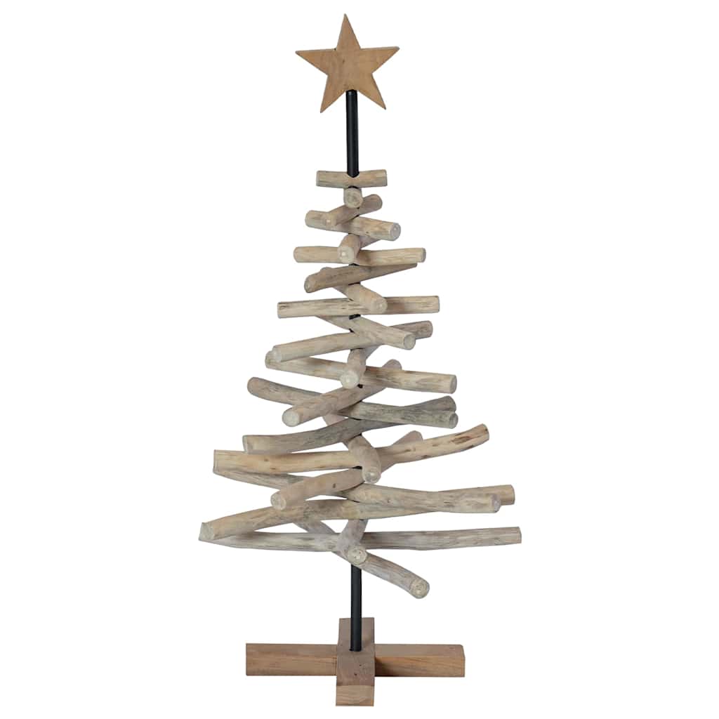 Albero di Natale Marrone 90 cm Legno massello di teak