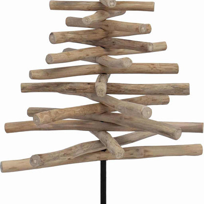 Albero di Natale Marrone 120 cm Legno massello di teak
