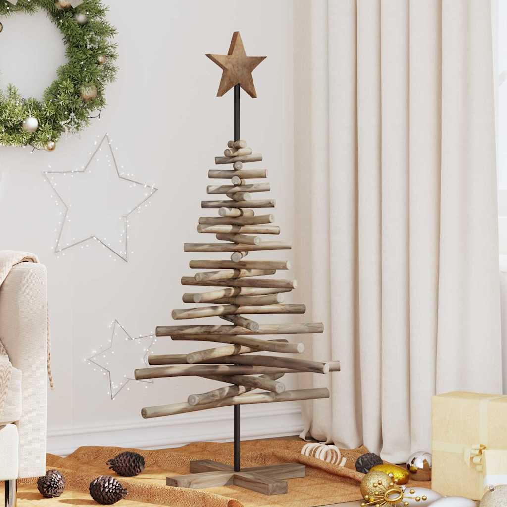 Albero di Natale Marrone 120 cm Legno massello di teak