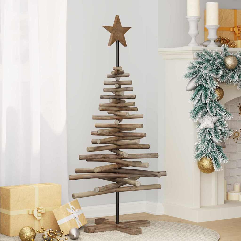 Albero di Natale Marrone 120 cm Legno massello di teak