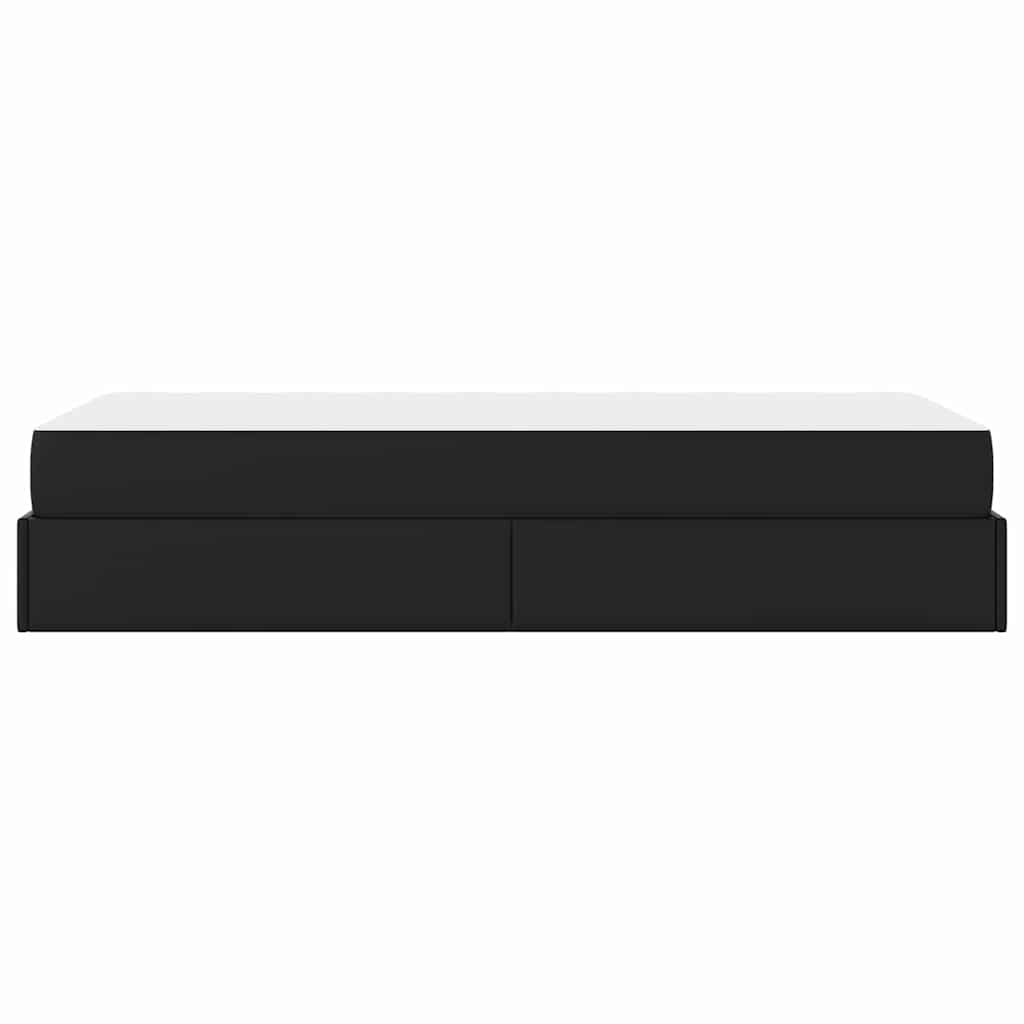 Struttura letto con materasso Nero 80 x 200 cm Pelle sintetica