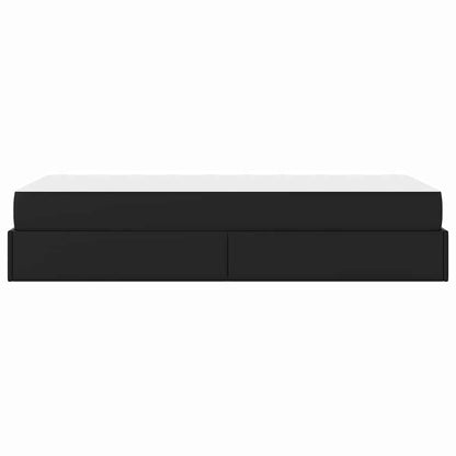 Struttura letto con materasso Nero 80 x 200 cm Pelle sintetica