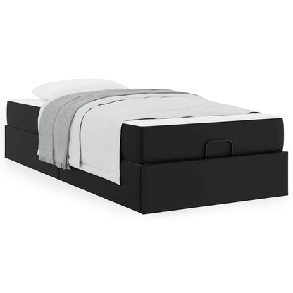 Struttura letto con materasso Nero 80 x 200 cm Pelle sintetica